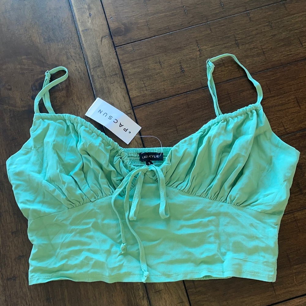 green crop top